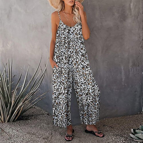 Combinaison Femme Dos Nu Imprimer Floral Col V Casual Vacances Fin de semaine Standard Bretelle Fine Gris clair S Printemps
Combinaison Femme Dos Nu Imprimer Floral Col V Casual Vacances Fin de semaine Standard Bretelle Fine Gris clair S Printemps