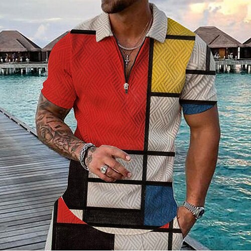 Men's Collar Polo Shirt Golf Shirt Tartan Turndown Rainbow 3D Print Going out golf shirts Short Sleeve Zipper Clothing Apparel Sports Designer Punk & Gothic / Slim
Men's Collar Polo Shirt Golf Shirt Tartan Turndown Rainbow 3D Print Going out golf shirts Short Sleeve Zipper Clothing Apparel Sports Designer Punk & Gothic / Slim