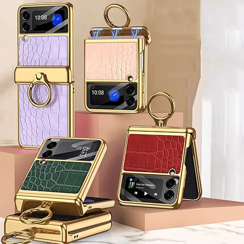 Phone Case For Samsung Galaxy Back Cover Z Flip 3 Plating Ring Holder Shockproof Solid Colored Metal PU Leather
Phone Case For Samsung Galaxy Back Cover Z Flip 3 Plating Ring Holder Shockproof Solid Colored Metal PU Leather