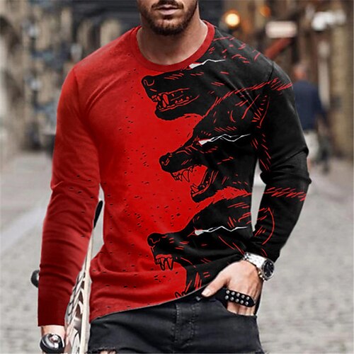 Men's Unisex T shirt 3D Print Graphic Prints Wolf Animal Crew Neck Daily Holiday Print Long Sleeve Tops Casual Designer Big and Tall White Dark Gray Red
Men's Unisex T shirt 3D Print Graphic Prints Wolf Animal Crew Neck Daily Holiday Print Long Sleeve Tops Casual Designer Big and Tall White Dark Gray Red