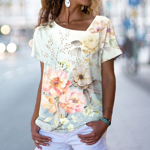 Women's Casual Holiday Weekend Floral Painting T shirt Tee Floral Short Sleeve Print V Neck Basic Tops Yellow S / 3D Print
Women's Casual Holiday Weekend Floral Painting T shirt Tee Floral Short Sleeve Print V Neck Basic Tops Yellow S / 3D Print