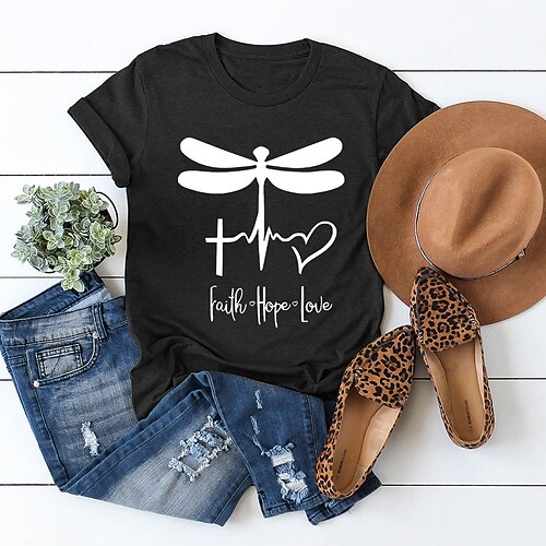 Women's Casual Weekend Painting T shirt Tee Text Animal Short Sleeve Print Round Neck Basic Tops White Black Purple S
Women's Casual Weekend Painting T shirt Tee Text Animal Short Sleeve Print Round Neck Basic Tops White Black Purple S