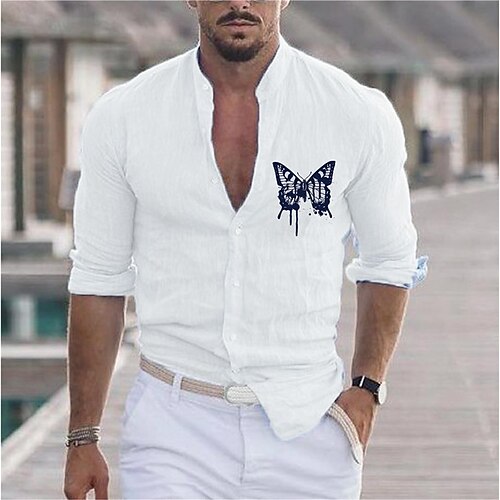 Men's Shirt Hot Stamping Graphic Butterfly Collar Street Casual Button-Down Print Long Sleeve Tops Casual Fashion Designer Big and Tall White Black Army Green
Men's Shirt Hot Stamping Graphic Butterfly Collar Street Casual Button-Down Print Long Sleeve Tops Casual Fashion Designer Big and Tall White Black Army Green