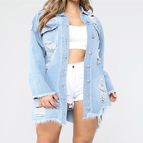 Women's Plus Size Winter Jacket Jacket Hollow Out Pocket Plain Causal Back to School Long Sleeve Turndown Long Fall Spring Dark Blue Light Blue L XL XXL 3XL
Women's Plus Size Winter Jacket Jacket Hollow Out Pocket Plain Causal Back to School Long Sleeve Turndown Long Fall Spring Dark Blue Light Blue L XL XXL 3XL