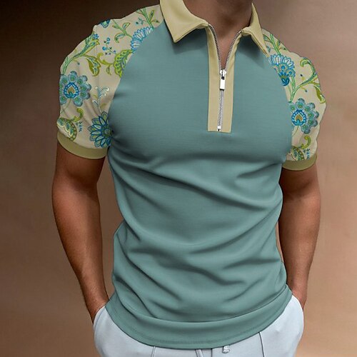 Men's Collar Polo Shirt Zip Polo Golf Shirt Floral Turndown Green Hot Stamping Outdoor Street Short Sleeve Zipper Print Clothing Apparel Fashion Casual Breathable Comfortable / Summer / Summer
Men's Collar Polo Shirt Zip Polo Golf Shirt Floral Turndown Green Hot Stamping Outdoor Street Short Sleeve Zipper Print Clothing Apparel Fashion Casual Breathable Comfortable / Summer / Summer