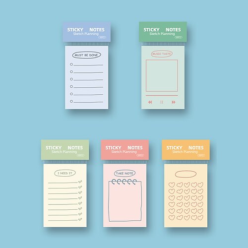 5 pcs Sticky Notes 69 inch Colorful Paper Lined Cute Kawaii Post It Notes for School Office Student
5 pcs Sticky Notes 69 inch Colorful Paper Lined Cute Kawaii Post It Notes for School Office Student