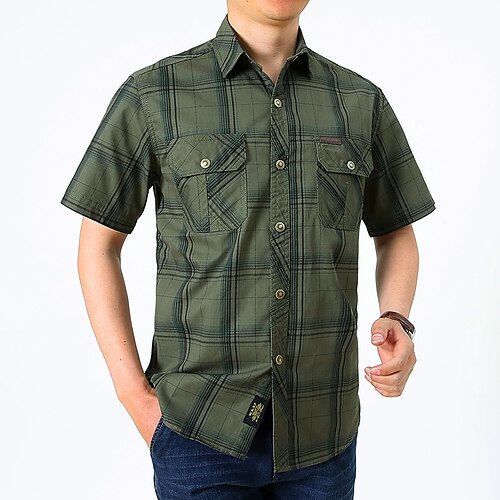 Men's Shirt Other Prints Tartan Turndown Daily Work Print Short Sleeve Tops Simple Casual Army Green Khaki Royal Blue
Men's Shirt Other Prints Tartan Turndown Daily Work Print Short Sleeve Tops Simple Casual Army Green Khaki Royal Blue