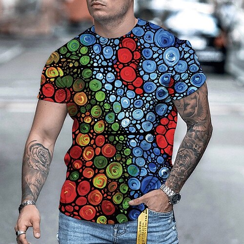 Men's Unisex T shirt 3D Print Color Block Geometric Graphic Prints Crew Neck Street Daily Print Short Sleeve Tops Casual Designer Big and Tall Sports Blue
Men's Unisex T shirt 3D Print Color Block Geometric Graphic Prints Crew Neck Street Daily Print Short Sleeve Tops Casual Designer Big and Tall Sports Blue