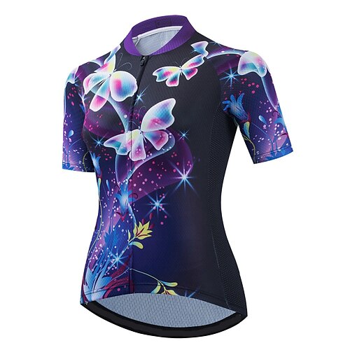 21Grams Women's Cycling Jersey Short Sleeve Bike Top with 3 Rear Pockets Mountain Bike MTB Road Bike Cycling Breathable Quick Dry Moisture Wicking Reflective Strips Purple Butterfly Polyester Spandex
21Grams Women's Cycling Jersey Short Sleeve Bike Top with 3 Rear Pockets Mountain Bike MTB Road Bike Cycling Breathable Quick Dry Moisture Wicking Reflective Strips Purple Butterfly Polyester Spandex