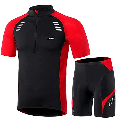 Men's Cycling Jersey with Shorts Short Sleeve Black Red Bike Clothing Suit Breathable Quick Dry Sweat wicking Polyester Elastane Sports Clothing Apparel / Micro-elastic
Men's Cycling Jersey with Shorts Short Sleeve Black Red Bike Clothing Suit Breathable Quick Dry Sweat wicking Polyester Elastane Sports Clothing Apparel / Micro-elastic