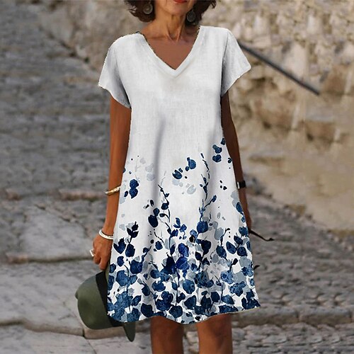 Women's Casual Dress Shift Dress Mini Dress Blue Pink Yellow Short Sleeve Floral Print Spring Summer V Neck Loose Fit 2022 S M L XL XXL 3XL
Women's Casual Dress Shift Dress Mini Dress Blue Pink Yellow Short Sleeve Floral Print Spring Summer V Neck Loose Fit 2022 S M L XL XXL 3XL