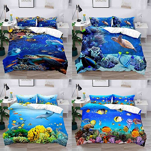 Ocean Landscape 3-Piece Duvet Cover Set Hotel Bedding Sets Comforter Cover with Soft Lightweight Microfiber, Include 1 Duvet Cover, 2 Pillowcases (1 Pillowcase for Twin/Single)
Ocean Landscape 3-Piece Duvet Cover Set Hotel Bedding Sets Comforter Cover with Soft Lightweight Microfiber, Include 1 Duvet Cover, 2 Pillowcases (1 Pillowcase for Twin/Single)