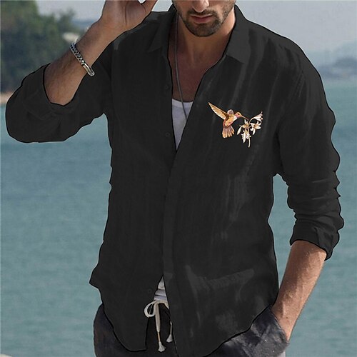 Men's Shirt Hot Stamping Graphic Bird Turndown Street Casual Button-Down Print Long Sleeve Tops Casual Fashion Designer Big and Tall White Black Light Blue
Men's Shirt Hot Stamping Graphic Bird Turndown Street Casual Button-Down Print Long Sleeve Tops Casual Fashion Designer Big and Tall White Black Light Blue
