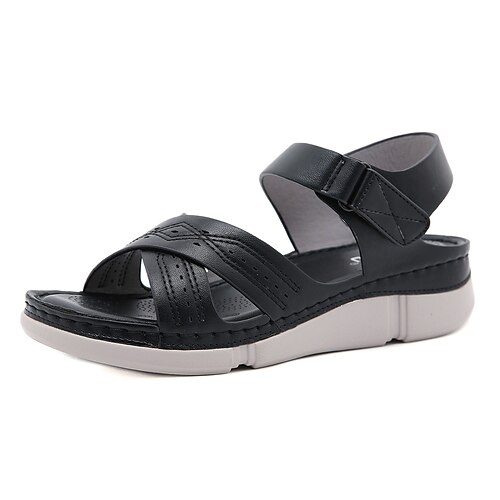 Women's Sandals Comfort Shoes Wedge Heel Round Toe Open Toe Elegant Casual Daily Office Walking Shoes PU Leather Magic Tape Spring Summer Solid Colored Almond Black Light Blue
Women's Sandals Comfort Shoes Wedge Heel Round Toe Open Toe Elegant Casual Daily Office Walking Shoes PU Leather Magic Tape Spring Summer Solid Colored Almond Black Light Blue