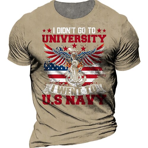 Men's Unisex T shirt Tee 3D Print Graphic Prints Eagle National Flag Crew Neck Street Daily Print Short Sleeve Tops Casual Designer Big and Tall Sports Black Khaki
Men's Unisex T shirt Tee 3D Print Graphic Prints Eagle National Flag Crew Neck Street Daily Print Short Sleeve Tops Casual Designer Big and Tall Sports Black Khaki
