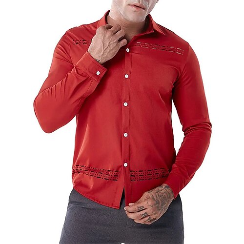 Men's Shirt Hot Stamping Graphic Geometric Turndown Street Casual Button-Down Print Long Sleeve Tops Casual Fashion Breathable Comfortable Red
Men's Shirt Hot Stamping Graphic Geometric Turndown Street Casual Button-Down Print Long Sleeve Tops Casual Fashion Breathable Comfortable Red