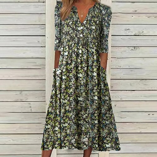 Mulheres Vestido floral Vestido midi Verde Manga Longa Floral Bolsos Outono Primavera Decote V Casual Roupa de inverno Vestido de outono Ajuste Largo 2023 S M L XL XXL 3XL
Mulheres Vestido floral Vestido midi Verde Manga Longa Floral Bolsos Outono Primavera Decote V Casual Roupa de inverno Vestido de outono Ajuste Largo 2023 S M L XL XXL 3XL