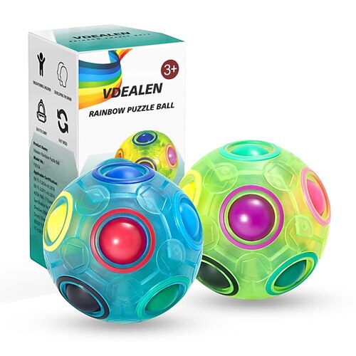 Magic Rainbow Puzzle Ball Speed Cube Ball Puzzle Game Fun Stress Reliever Magic Ball Brain Teaser Fidget Toys for Teenager Teens Adults- 2 Pack (GreenBlue
Magic Rainbow Puzzle Ball Speed Cube Ball Puzzle Game Fun Stress Reliever Magic Ball Brain Teaser Fidget Toys for Teenager Teens Adults- 2 Pack (GreenBlue