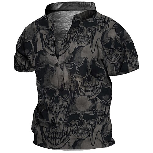 Men's T shirt Tee Henley Shirt Tee Graphic Skull Stand Collar Dark Gray 3D Print Plus Size Outdoor Daily Short Sleeve Button-Down Print Clothing Apparel Basic Designer Casual Big and Tall / Summer
Men's T shirt Tee Henley Shirt Tee Graphic Skull Stand Collar Dark Gray 3D Print Plus Size Outdoor Daily Short Sleeve Button-Down Print Clothing Apparel Basic Designer Casual Big and Tall / Summer