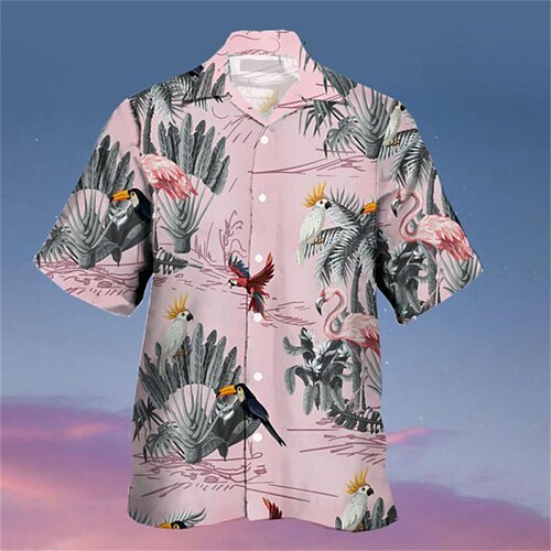 Men's Shirt Graphic Shirt Parrot Turndown Pink Street Casual Short Sleeve 3D Button-Down Clothing Apparel Fashion Designer Casual Comfortable
Men's Shirt Graphic Shirt Parrot Turndown Pink Street Casual Short Sleeve 3D Button-Down Clothing Apparel Fashion Designer Casual Comfortable