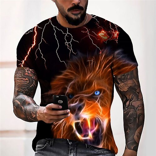 Men's Unisex T shirt Tee 3D Print Graphic Prints Lion Crew Neck Street Daily Print Short Sleeve Tops Casual Designer Big and Tall Sports Brown
Men's Unisex T shirt Tee 3D Print Graphic Prints Lion Crew Neck Street Daily Print Short Sleeve Tops Casual Designer Big and Tall Sports Brown