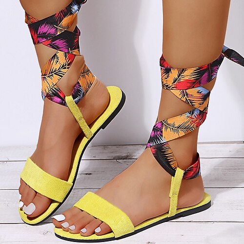 Mujer Sandalias Diario Verano Tacón Plano Dedo redondo Elegante Zapatos de Paseo Cuero PU Tira de tobillo A Rayas Almendra Negro Amarillo
Mujer Sandalias Diario Verano Tacón Plano Dedo redondo Elegante Zapatos de Paseo Cuero PU Tira de tobillo A Rayas Almendra Negro Amarillo