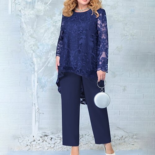Women's Plus Size Tops Set Floral Lace Embroidered Long Sleeve Crewneck Streetwear Going out Work Polyester Spring Fall Blue Pink
Women's Plus Size Tops Set Floral Lace Embroidered Long Sleeve Crewneck Streetwear Going out Work Polyester Spring Fall Blue Pink