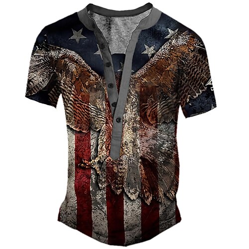 Men's Henley Shirt Tee T shirt Tee 3D Print Graphic Eagle National Flag Plus Size Henley Daily Sports Button-Down Print Short Sleeve Tops Basic Classic Designer Comfortable Dark Gray
Men's Henley Shirt Tee T shirt Tee 3D Print Graphic Eagle National Flag Plus Size Henley Daily Sports Button-Down Print Short Sleeve Tops Basic Classic Designer Comfortable Dark Gray