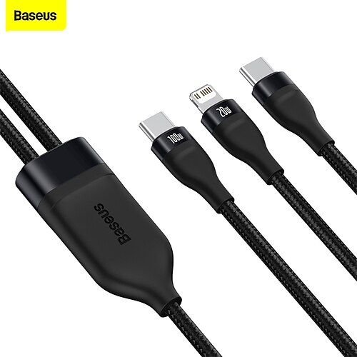 Baseus Flash Series One-for-two Fast Charging Data Cable Type-C to LC 100W 1.2m Black
Baseus Flash Series One-for-two Fast Charging Data Cable Type-C to LC 100W 1.2m Black