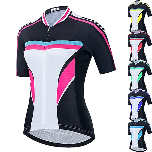 21Grams Women's Cycling Jersey Short Sleeve Bike Top with 3 Rear Pockets Mountain Bike MTB Road Bike Cycling Breathable Quick Dry Moisture Wicking Reflective Strips Black Green Yellow Polyester
21Grams Women's Cycling Jersey Short Sleeve Bike Top with 3 Rear Pockets Mountain Bike MTB Road Bike Cycling Breathable Quick Dry Moisture Wicking Reflective Strips Black Green Yellow Polyester