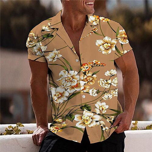 Men's Shirt Print Floral Turndown Street Casual Button-Down Print Short Sleeve Tops Casual Fashion Designer Breathable Yellow
Men's Shirt Print Floral Turndown Street Casual Button-Down Print Short Sleeve Tops Casual Fashion Designer Breathable Yellow