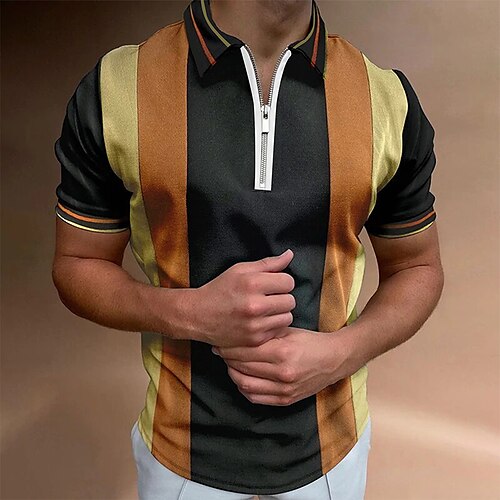 Men's Golf Shirt Striped Turndown Casual Daily Zipper Short Sleeve Tops Casual Fashion Comfortable Sports Blue Purple Khaki
Men's Golf Shirt Striped Turndown Casual Daily Zipper Short Sleeve Tops Casual Fashion Comfortable Sports Blue Purple Khaki
