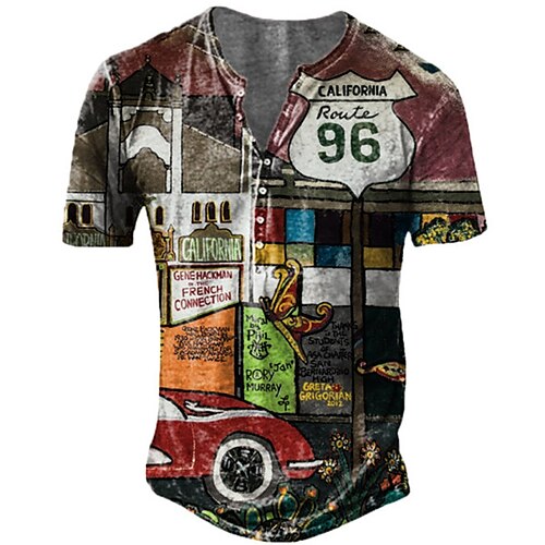 Men's Henley Shirt Tee T shirt Tee 3D Print Cartoon Graphic Car Plus Size Henley Daily Sports Button-Down Print Short Sleeve Tops Basic Casual Designer Big and Tall Wine
Men's Henley Shirt Tee T shirt Tee 3D Print Cartoon Graphic Car Plus Size Henley Daily Sports Button-Down Print Short Sleeve Tops Basic Casual Designer Big and Tall Wine