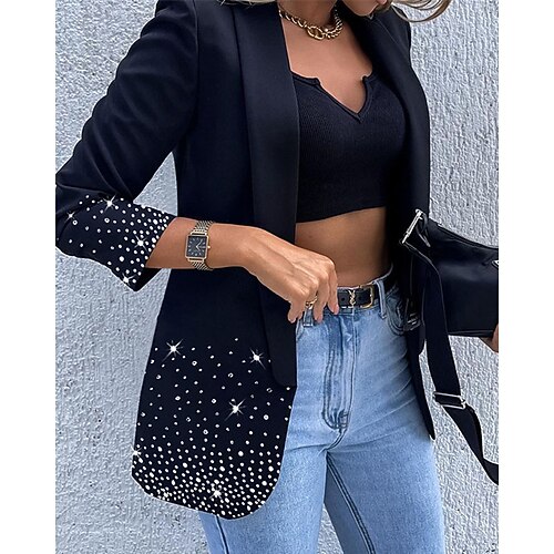 Women's Blazer Street Daily Going out Spring Summer Regular Coat Regular Fit Warm Breathable Streetwear Casual Jacket Long Sleeve Polka Dot Beaded Stylish Black
Women's Blazer Street Daily Going out Spring Summer Regular Coat Regular Fit Warm Breathable Streetwear Casual Jacket Long Sleeve Polka Dot Beaded Stylish Black