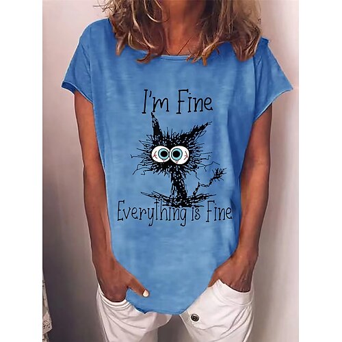 T shirt Tee Femme Rose Claire Bleu Vert Animal Lettre Imprimer Manche Courte Casual du quotidien basique Col Rond Normal Standard S
T shirt Tee Femme Rose Claire Bleu Vert Animal Lettre Imprimer Manche Courte Casual du quotidien basique Col Rond Normal Standard S