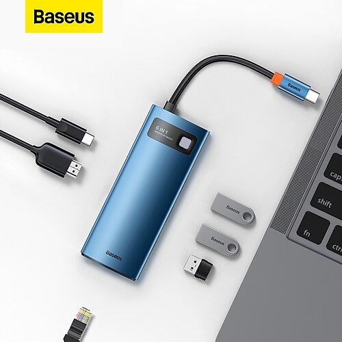 Baseus Metal Gleam Series 8-in-1 Multifunctional Type-C HUB Docking Station Blue
Baseus Metal Gleam Series 8-in-1 Multifunctional Type-C HUB Docking Station Blue