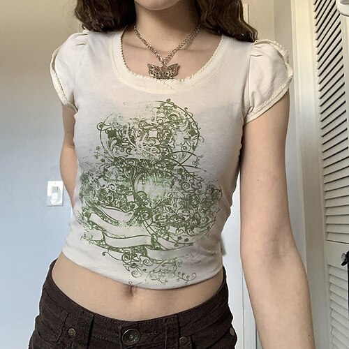 Women's Casual Weekend Painting Crop Tshirt T shirt Tee Graphic Short Sleeve Print Round Neck Basic Tops White S
Women's Casual Weekend Painting Crop Tshirt T shirt Tee Graphic Short Sleeve Print Round Neck Basic Tops White S