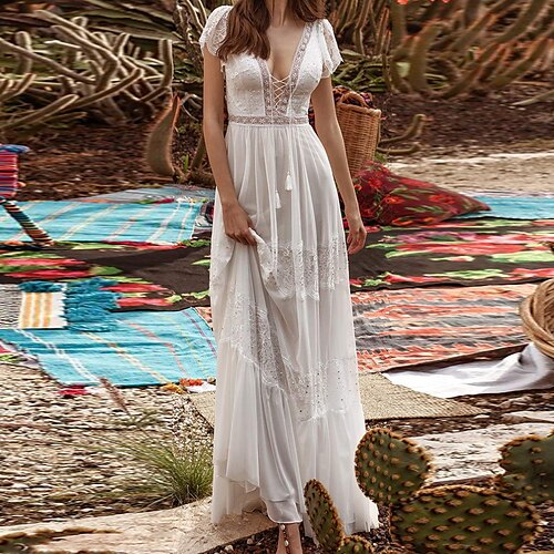 Women's Casual Dress Swing Dress Long Dress Maxi Dress White Short Sleeve Pure Color Lace Spring Summer V Neck Romantic Slim 2022 S M L XL XXL
Women's Casual Dress Swing Dress Long Dress Maxi Dress White Short Sleeve Pure Color Lace Spring Summer V Neck Romantic Slim 2022 S M L XL XXL