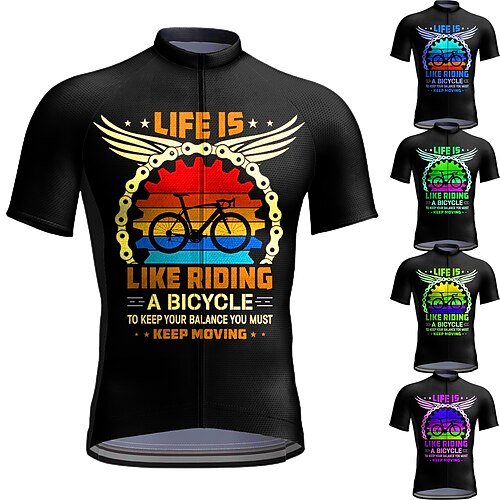 21Grams Men's Cycling Jersey Short Sleeve Bike Top with 3 Rear Pockets Mountain Bike MTB Road Bike Cycling Breathable Quick Dry Moisture Wicking Reflective Strips Black Green Purple Graphic Polyester
21Grams Men's Cycling Jersey Short Sleeve Bike Top with 3 Rear Pockets Mountain Bike MTB Road Bike Cycling Breathable Quick Dry Moisture Wicking Reflective Strips Black Green Purple Graphic Polyester