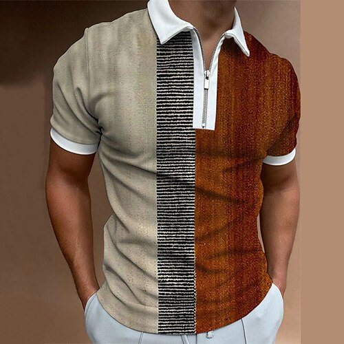 Men's Collar Polo Shirt Golf Shirt Color Block Turndown Brown Street Casual Short Sleeve Zipper Clothing Apparel Fashion Casual Comfortable
Men's Collar Polo Shirt Golf Shirt Color Block Turndown Brown Street Casual Short Sleeve Zipper Clothing Apparel Fashion Casual Comfortable