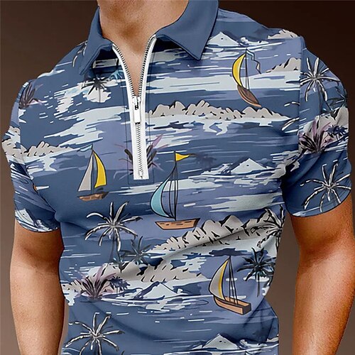 Men's Collar Polo Shirt Golf Shirt Sea Turndown Blue Street Casual Short Sleeve Zipper Clothing Apparel Fashion Casual Comfortable
Men's Collar Polo Shirt Golf Shirt Sea Turndown Blue Street Casual Short Sleeve Zipper Clothing Apparel Fashion Casual Comfortable