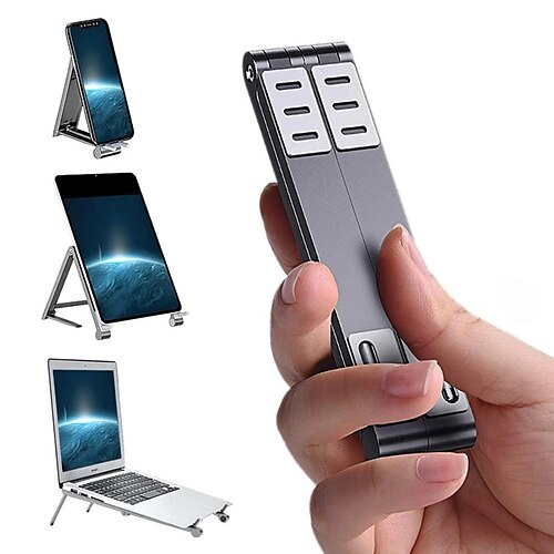 Phone Stand Portable 3 IN 1 Mini Folding Laptop Stand For Mobile Phone Tablet Stand Aluminum Alloy Adjustable Non-slip Notebook Bracket Universal Fully Foldable Phone Holder
Phone Stand Portable 3 IN 1 Mini Folding Laptop Stand For Mobile Phone Tablet Stand Aluminum Alloy Adjustable Non-slip Notebook Bracket Universal Fully Foldable Phone Holder