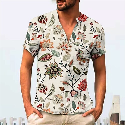 Men's Shirt Print Floral V Neck Street Casual Button-Down Print Short Sleeve Tops Casual Fashion Designer Breathable Beige
Men's Shirt Print Floral V Neck Street Casual Button-Down Print Short Sleeve Tops Casual Fashion Designer Breathable Beige