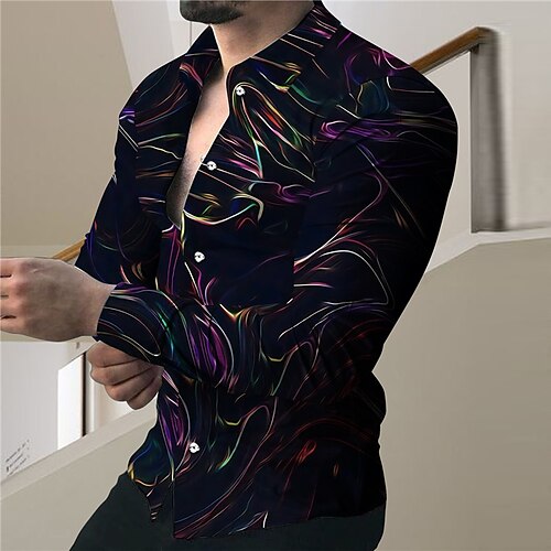 Men's Shirt 3D Print Gradient Turndown Street Casual Button-Down Print Long Sleeve Tops Casual Fashion Designer Breathable Black / Spring / Summer
Men's Shirt 3D Print Gradient Turndown Street Casual Button-Down Print Long Sleeve Tops Casual Fashion Designer Breathable Black / Spring / Summer