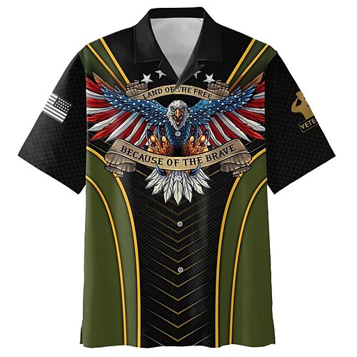 Men's Shirt Eagle Turndown Street Casual 3D Button-Down Tops Casual Fashion Breathable Comfortable Black Army Green
Men's Shirt Eagle Turndown Street Casual 3D Button-Down Tops Casual Fashion Breathable Comfortable Black Army Green