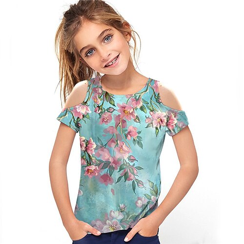 Kids Girls' T shirt Floral Outdoor 3D Print Short Sleeve Hollow Out Active 3-12 Years Spring Green Blue White
Kids Girls' T shirt Floral Outdoor 3D Print Short Sleeve Hollow Out Active 3-12 Years Spring Green Blue White