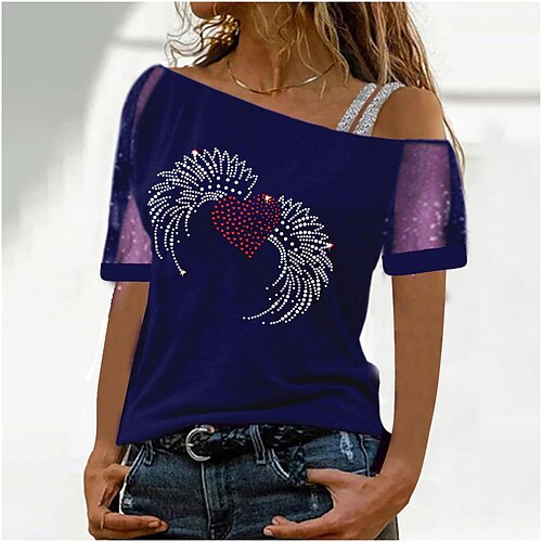 Women's Shirt Graphic Heart Patchwork Print Off Shoulder Casual Tops Green Blue Black
Women's Shirt Graphic Heart Patchwork Print Off Shoulder Casual Tops Green Blue Black