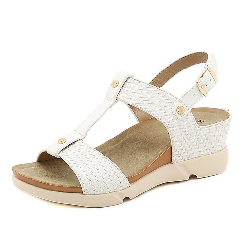 Women's Sandals Wedge Sandals Wedge Heels Wedge Heel Round Toe Open Toe Elegant Casual Daily Office Walking Shoes PU Leather Buckle Spring Summer Solid Colored Braided White Black Brown
Women's Sandals Wedge Sandals Wedge Heels Wedge Heel Round Toe Open Toe Elegant Casual Daily Office Walking Shoes PU Leather Buckle Spring Summer Solid Colored Braided White Black Brown