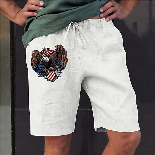 Men's Designer Stylish Straight Shorts Elastic Waist Print Short Pants Sports Outdoor Daily Graphic Prints Eagle Cotton Blend Comfort Breathable Mid Waist White S M L XL XXL / Summer
Men's Designer Stylish Straight Shorts Elastic Waist Print Short Pants Sports Outdoor Daily Graphic Prints Eagle Cotton Blend Comfort Breathable Mid Waist White S M L XL XXL / Summer