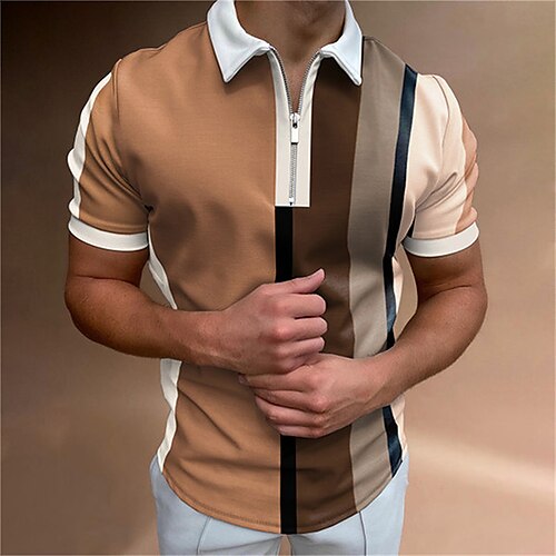 Men's Golf Shirt Color Block Turndown Street Casual Zipper Short Sleeve Tops Casual Fashion Breathable Comfortable Green Purple Pink
Men's Golf Shirt Color Block Turndown Street Casual Zipper Short Sleeve Tops Casual Fashion Breathable Comfortable Green Purple Pink